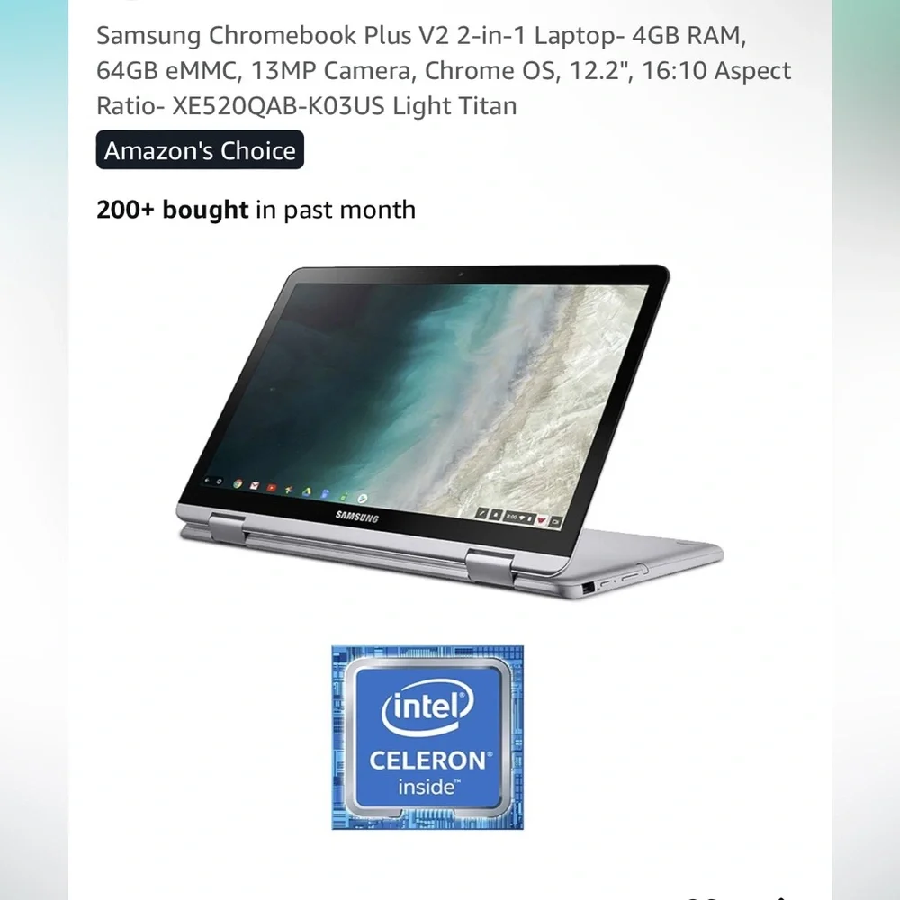 Samsung Chromebook Plus V2 2-in-1 in Silver